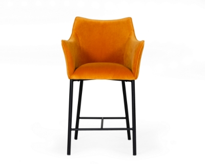 Picture of Modrest Exodus - Modern Orange Velvet Counter Stool