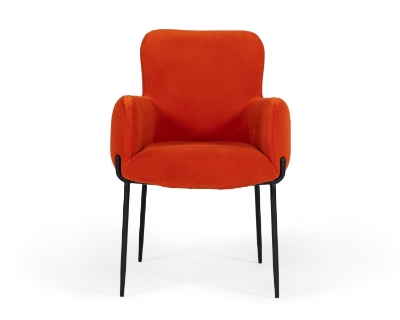 Picture of Modrest Frisco - Mid-Century Orange Velvet dining Chair