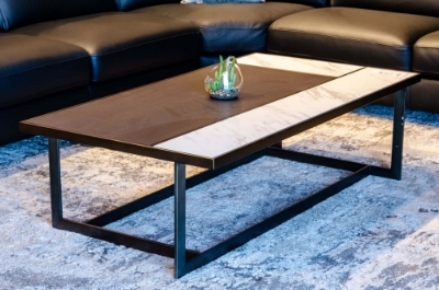 Picture of Modrest Fargo - Modern Ceramic & Grey Walnut Coffee Table