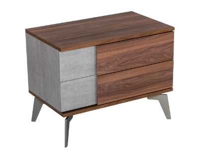 Picture of Nova Domus Palermo - Modern Italian Faux Concrete & Walnut Nightstand