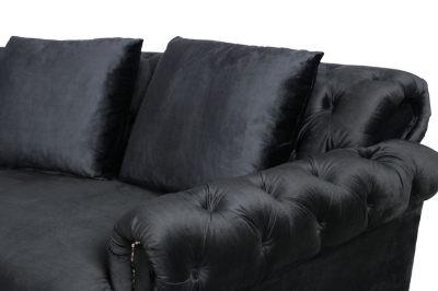 Picture of Divani Casa Darla - Modern Black Velvet Circular Sectional Sofa