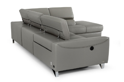 Picture of Divani Casa Versa - Modern Grey Teco-Leather Right Facing Sectional Sofa with Recliner