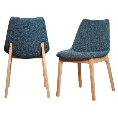 Picture of Modrest Chrissy - Modern Blue Fabric Dining Chair (Set of 2)