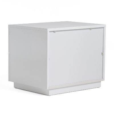 Picture of Modrest Token - Modern White & Stainless Steel Nightstand