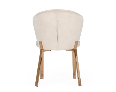 Picture of Modrest Nadia - Modern Beige Velvet & Rosegold Dining Chair (Set of 2)