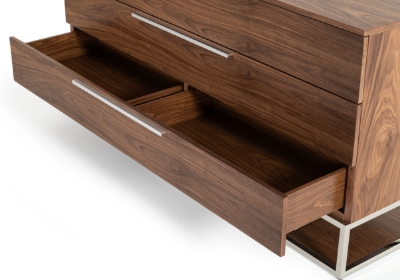 Picture of Modrest Heloise - Contemporary Walnut & Stainless Steel Dresser