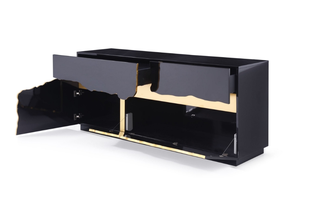 Picture of Modrest Aspen - Modern High Gloss Black & Gold Buffet