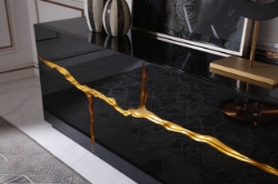 Picture of Modrest Aspen - Modern High Gloss Black & Gold Buffet