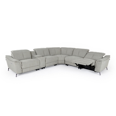 Picture of Divani Casa Lloyd - Modern Grey Fabric Sectional with Recliners + Console