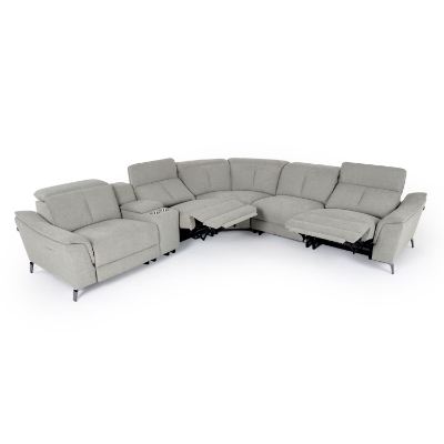 Picture of Divani Casa Lloyd - Modern Grey Fabric Sectional with Recliners + Console