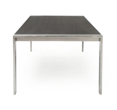 Picture of Modrest Fauna - Modern Elm Grey & Stainless Steel Chrome Dining Table