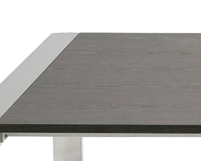 Picture of Modrest Fauna - Modern Elm Grey & Stainless Steel Chrome Dining Table