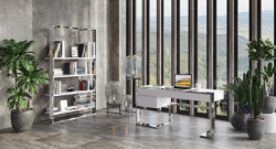 Picture of Modrest Fauna - Modern White High Gloss & Stainless Steel Desk