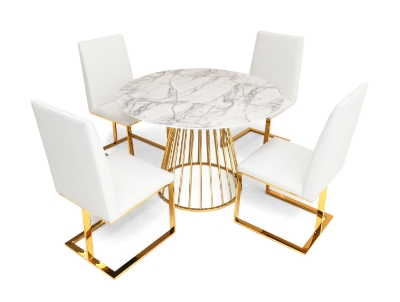 Picture of Modrest Frankie - Contemporary White & Gold Dining Chair