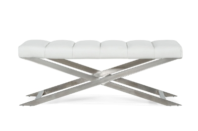 Picture of Modrest Xane - Contemporary White & Brushed Stainless Steel Bench