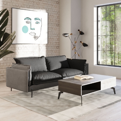 Picture of Divani Casa Mars - Modern Grey & Dark Grey Fabric Sofa