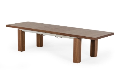 Picture of Modrest Maxi - Modern Walnut & Stainless Steel Dining Table