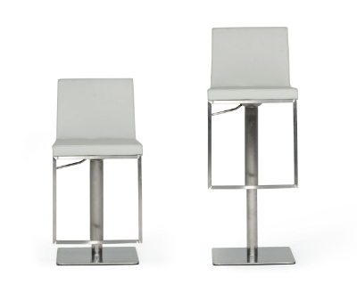 Picture of Modrest Folsum - Modern Light Grey & Brushed Stainless Steel Bar Stool