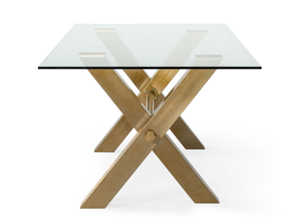 Picture of Modrest Dandy - Modern Golden & Glass Dining Table