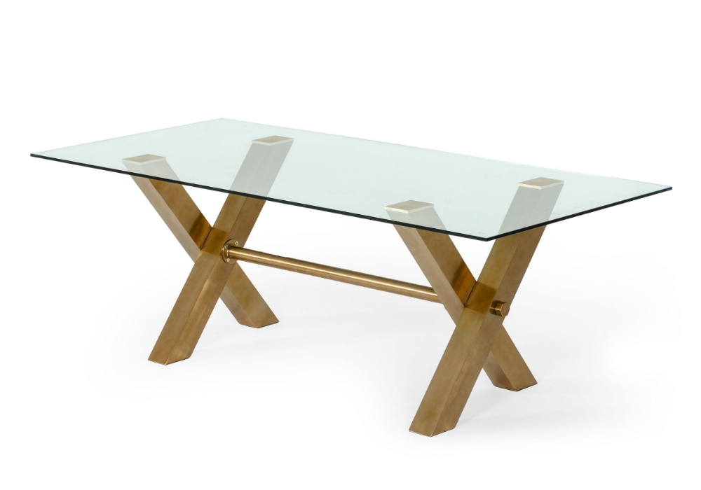 Picture of Modrest Dandy - Modern Golden & Glass Dining Table