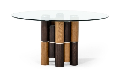 Picture of Modrest Greta - Modern Glass & Walnut Dining Table