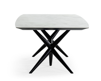 Picture of Modrest Stetson - Modern White Ceramic & Smoked Ash Dining Table