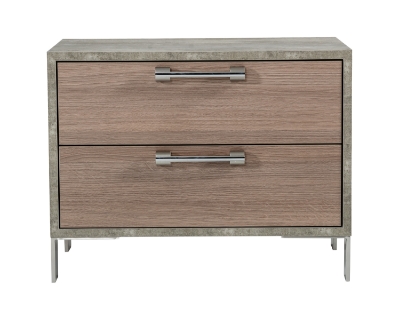 Picture of Nova Domus Boston - Modern Brown Oak & Brushed Stainless Steel Nightstand