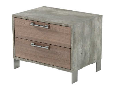 Picture of Nova Domus Boston - Modern Brown Oak & Brushed Stainless Steel Nightstand