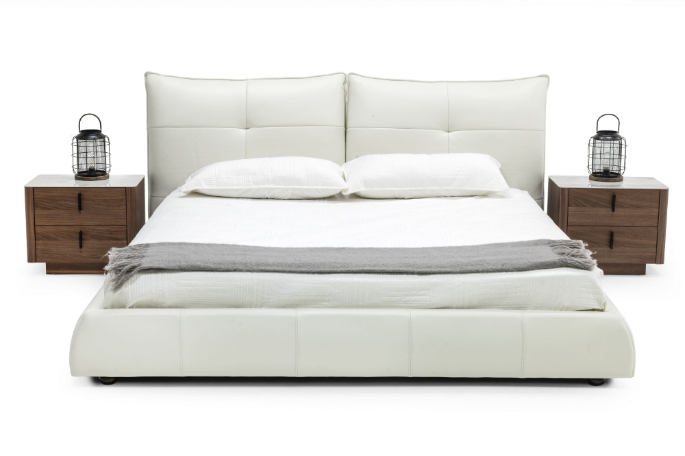 Picture of Modrest Patrick - Modern White Leather Bed