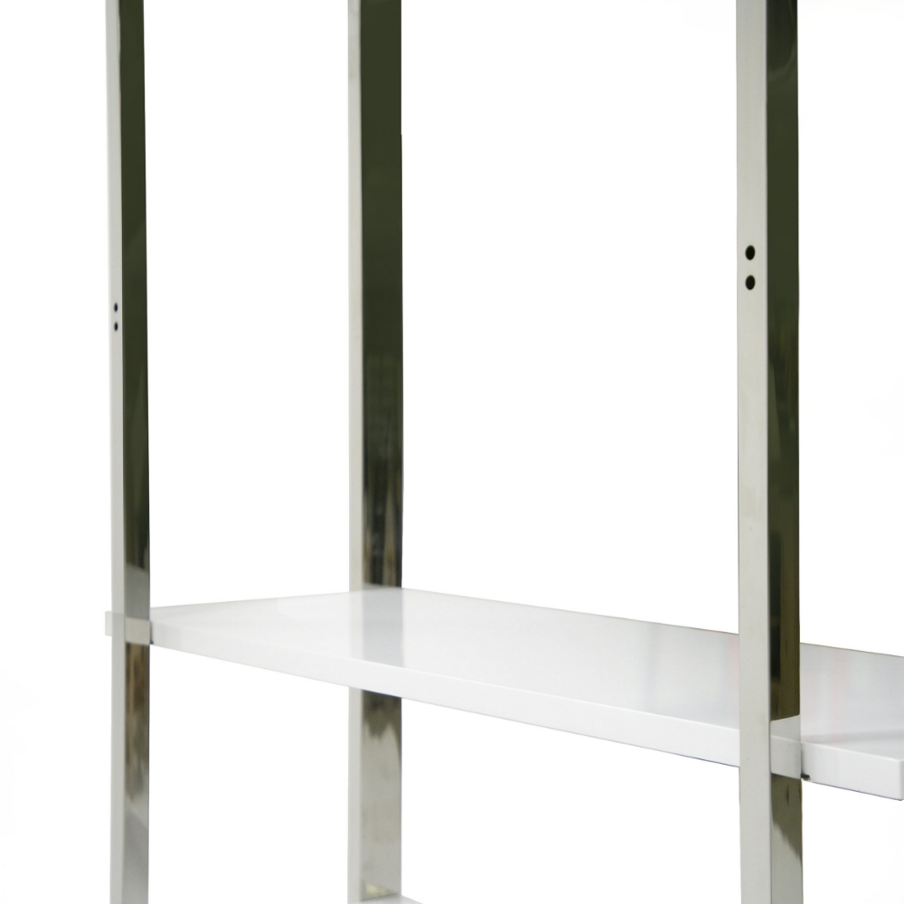 Picture of Modrest Fauna - Modern White High Gloss & Stainless Steel Bookshelf