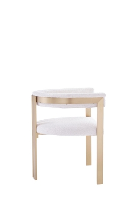 Picture of Modrest Pontiac - Modern Beige Sherpa + Gold Dining Chair