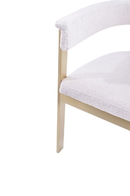 Picture of Modrest Pontiac - Modern Beige Sherpa + Gold Dining Chair