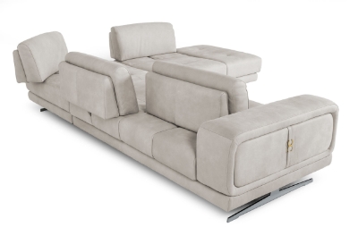 Picture of Lamod Italia Mood - Contemporary Light Grey Leather Right Facing Sectional Sofa