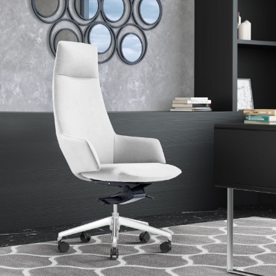 Picture of Modrest Gates - Modern White High Back Executive Office Chair