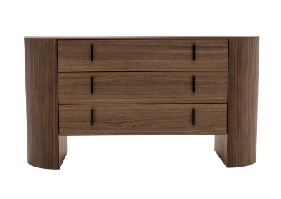 Picture of Modrest Chelton - Contemporary White Ceramic & Walnut Dresser