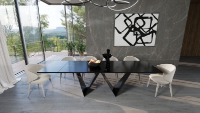 Picture of Modrest Fritz - Modern Black Extendable Ceramic Dining Table