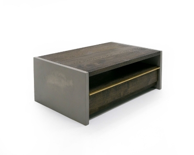 Picture of Modrest June - Modern Dark Grey Concrete & Walnut Coffee Table