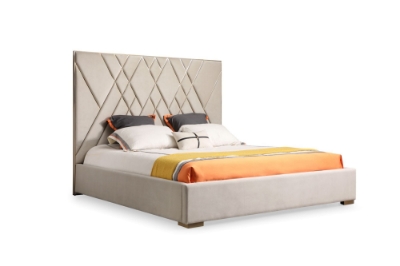 Picture of Modrest Eldora - Glam Beige Velvet and Brushed Brass Bed