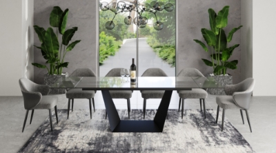 Picture of Modrest Bronwin - Modern Black Glass Extendable Dining Table