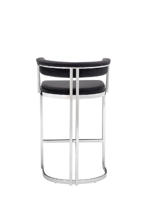 Picture of Modrest Munith - Modern Black Velvet & Stainless Steel Counter Stool