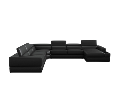 Picture of Divani Casa Pella - Modern Black Italian Leather U Shaped Sectional Sofa