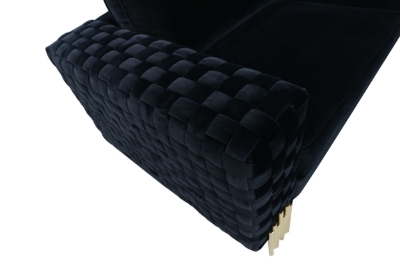 Picture of Divani Casa Lori - Modern Velvet Glam Black & Gold Sofa