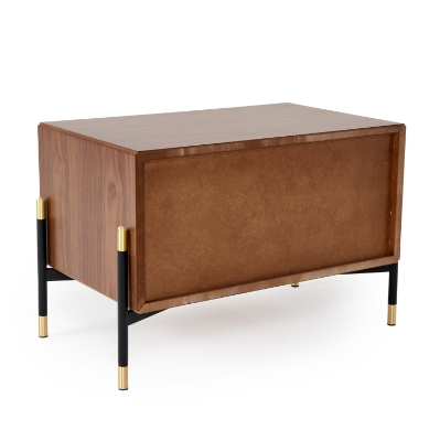 Picture of Nova Domus Metcalf - Mid-Century Walnut & Grey Nightstand