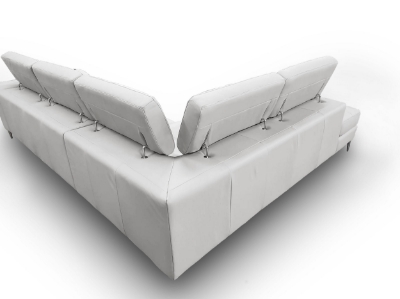 Picture of Lamod Italia Viola - Italian Contemporary Grey Leather Left Facing Sectional Sofa