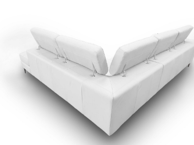 Picture of Lamod Italia Viola - Italian Contemporary White Leather Right Facing Sectional Sofa