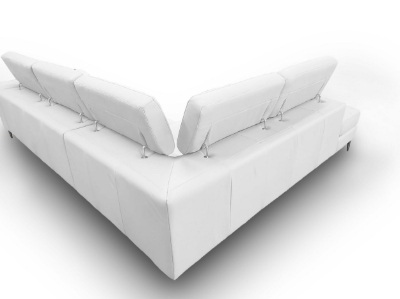 Picture of Lamod Italia Viola - Italian Contemporary White Leather Left Facing Sectional Sofa