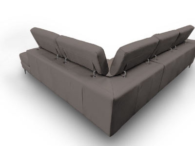 Picture of Lamod Italia Viola - Italian Contemporary Grey Leather Right Facing Sectional Sofa