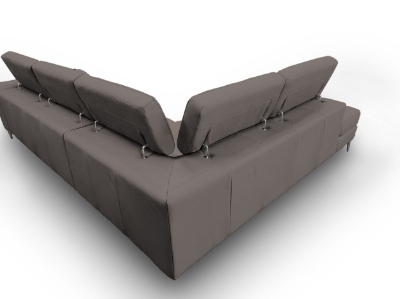 Picture of Lamod Italia Viola - Italian Contemporary Grey Leather Left Facing Sectional Sofa