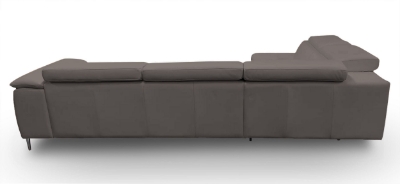 Picture of Lamod Italia Viola - Italian Contemporary Grey Leather Left Facing Sectional Sofa