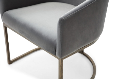 Picture of Modrest Elisa - Modern Grey Velvet & Brass Dining Chair